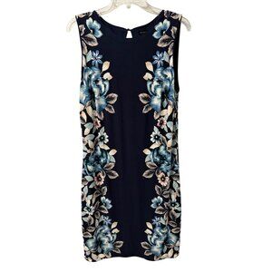 White House Black Market Floral Print Sleeveless Dress Sz L Polyester/Spandex